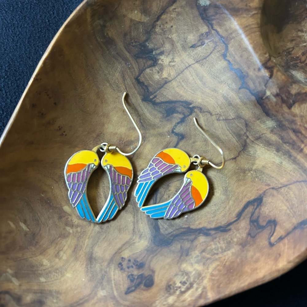 Laurel Burch "Song Sparrows" earrings
